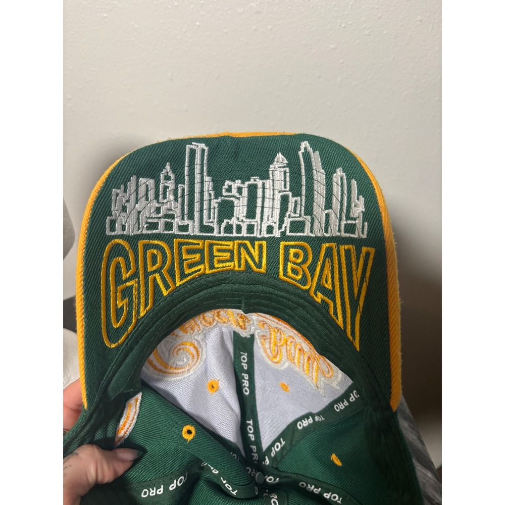 Top Pro Sports Green Bay Packers Hat Green Gold Adjustable Skyline Underbrim Cap